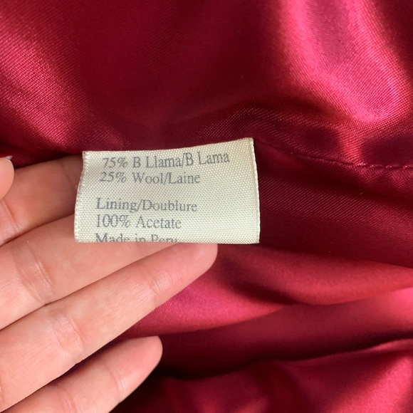 Hilary Radley Red Button-up Llama & Wool Coat Jacket - Picture 7 of 7